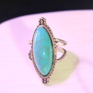 Gorgeous turquoise stainless steel size 7 ring.
